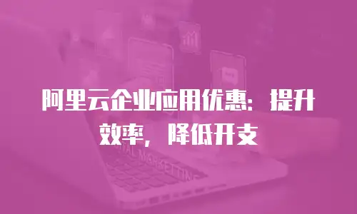 阿里云企业应用优惠：提升效率，降低开支