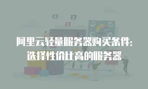 阿里云轻量服务器购买条件：选择性价比高的服务器