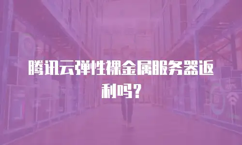 腾讯云弹性裸金属服务器返利吗？