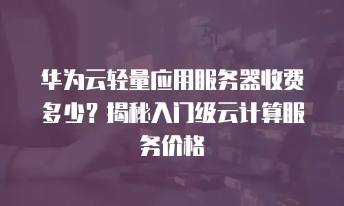 华为云轻量应用服务器收费多少？揭秘入门级云计算服务价格