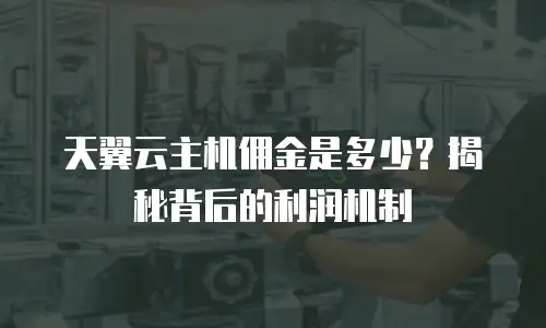 天翼云主机佣金是多少？揭秘背后的利润机制