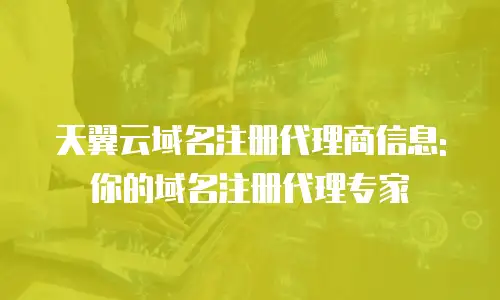 天翼云域名注册代理商信息: 你的域名注册代理专家