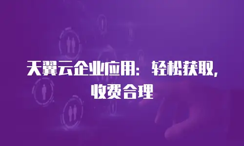 天翼云企业应用：轻松获取，收费合理