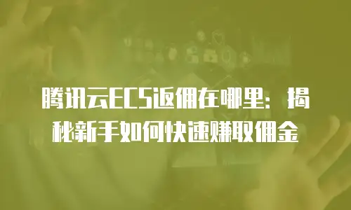 腾讯云ECS返佣在哪里：揭秘新手如何快速赚取佣金