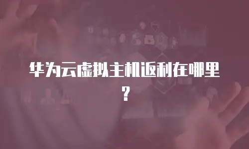 华为云虚拟主机返利在哪里？