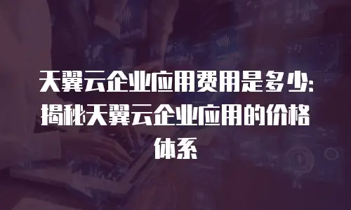 天翼云企业应用费用是多少：揭秘天翼云企业应用的价格体系