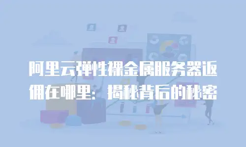 阿里云弹性裸金属服务器返佣在哪里：揭秘背后的秘密