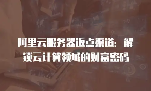 阿里云服务器返点渠道：解锁云计算领域的财富密码