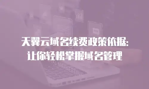 天翼云域名续费政策依据：让你轻松掌握域名管理