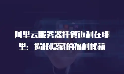 阿里云服务器托管返利在哪里：揭秘隐藏的福利秘籍