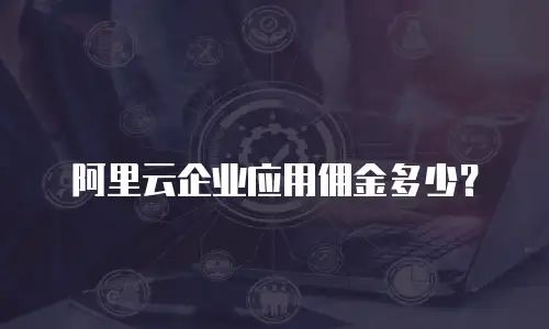 阿里云企业应用佣金多少？