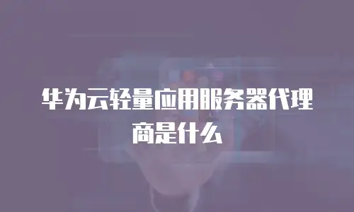华为云轻量应用服务器代理商是什么
