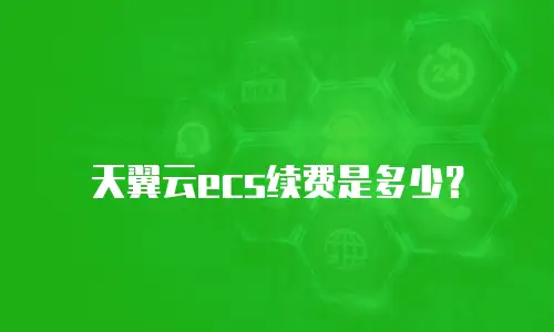 天翼云ecs续费是多少？