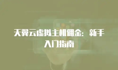 天翼云虚拟主机佣金：新手入门指南
