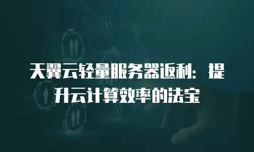 天翼云轻量服务器返利：提升云计算效率的法宝