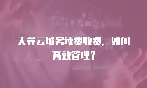 天翼云域名续费收费，如何高效管理？