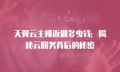 天翼云主机返佣多少钱：揭秘云服务背后的秘密