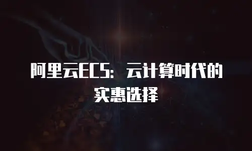 阿里云ECS：云计算时代的实惠选择
