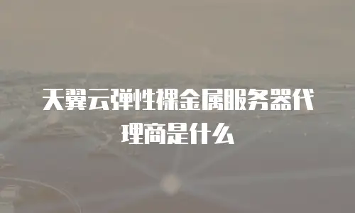 天翼云弹性裸金属服务器代理商是什么