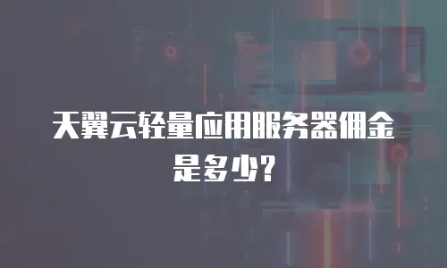 天翼云轻量应用服务器佣金是多少？