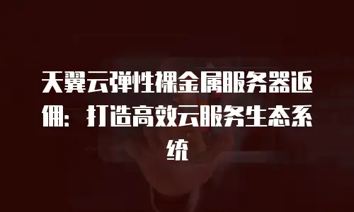 天翼云弹性裸金属服务器返佣：打造高效云服务生态系统