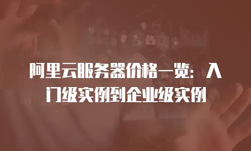 阿里云服务器价格一览：入门级实例到企业级实例