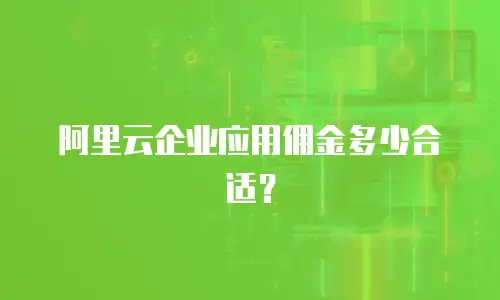 阿里云企业应用佣金多少合适？