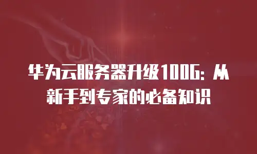 华为云服务器升级100G: 从新手到专家的必备知识