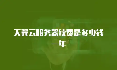 天翼云服务器续费是多少钱一年