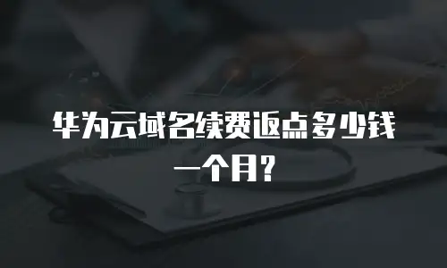 华为云域名续费返点多少钱一个月？