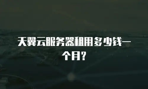 天翼云服务器租用多少钱一个月？