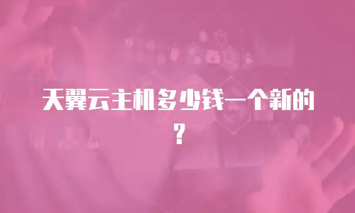 天翼云主机多少钱一个新的？