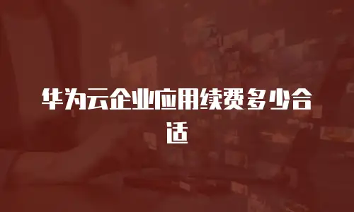 华为云企业应用续费多少合适
