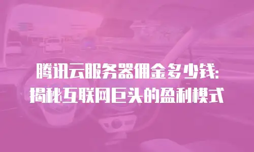 腾讯云服务器佣金多少钱：揭秘互联网巨头的盈利模式