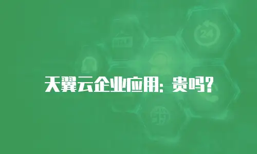 天翼云企业应用: 贵吗?