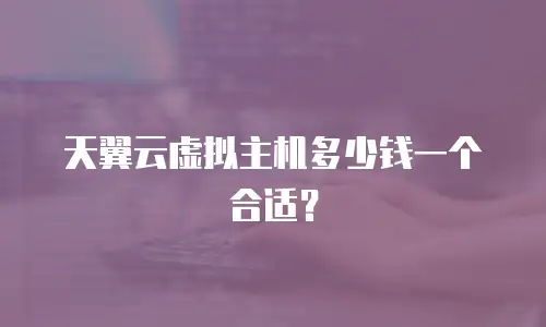 天翼云虚拟主机多少钱一个合适？