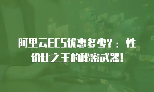阿里云ECS优惠多少？：性价比之王的秘密武器！
