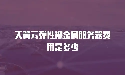 天翼云弹性裸金属服务器费用是多少