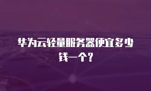 华为云轻量服务器便宜多少钱一个？