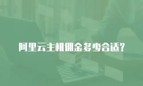 阿里云主机佣金多少合适？