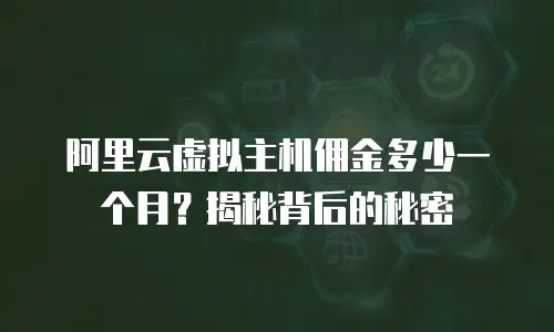 阿里云虚拟主机佣金多少一个月？揭秘背后的秘密