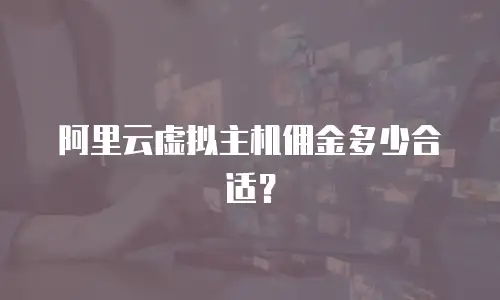 阿里云虚拟主机佣金多少合适？