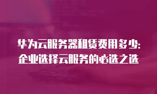 华为云服务器租赁费用多少：企业选择云服务的必选之选