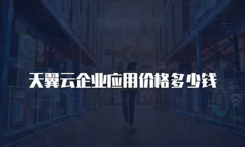 天翼云企业应用价格多少钱