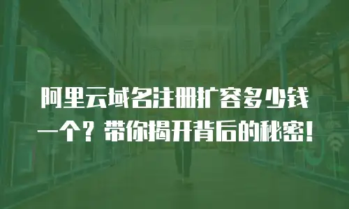 阿里云域名注册扩容多少钱一个？带你揭开背后的秘密！