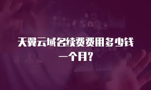 天翼云域名续费费用多少钱一个月？