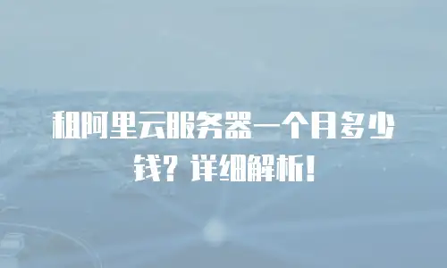 租阿里云服务器一个月多少钱？详细解析！
