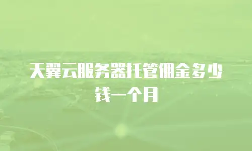 天翼云服务器托管佣金多少钱一个月