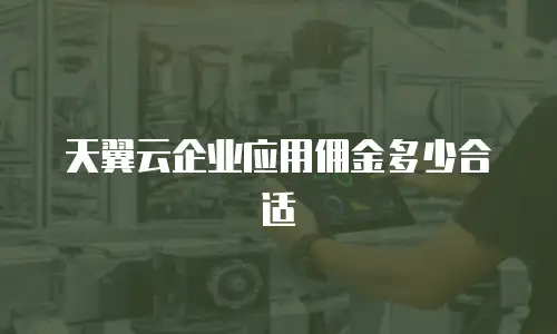 天翼云企业应用佣金多少合适