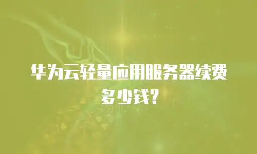 华为云轻量应用服务器续费多少钱？